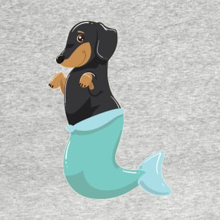 Dachshund Mermaid - Cute Weiner Dog With Mermaids Tail Dachmaid T-Shirt